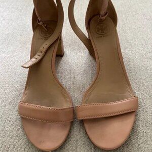 Tory Burch Tan Block Heel Sandals